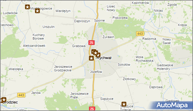 mapa Rychwał, Rychwał na mapie Targeo