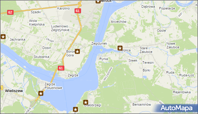 mapa Rynia gmina Nieporęt, Rynia gmina Nieporęt na mapie Targeo