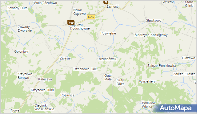 mapa Rzechówek, Rzechówek na mapie Targeo
