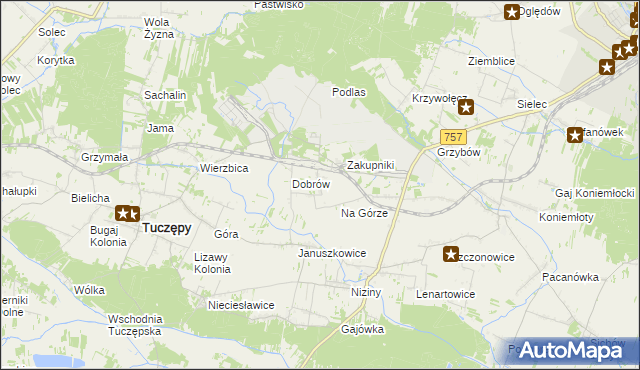 mapa Rzędów gmina Tuczępy, Rzędów gmina Tuczępy na mapie Targeo