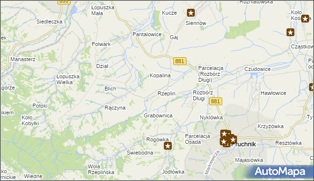 mapa Rzeplin gmina Pruchnik, Rzeplin gmina Pruchnik na mapie Targeo