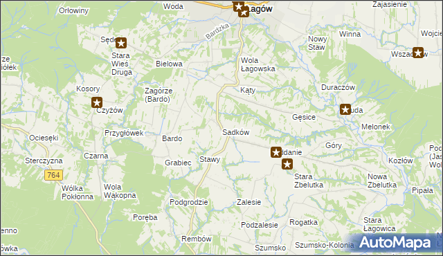 mapa Sadków gmina Łagów, Sadków gmina Łagów na mapie Targeo