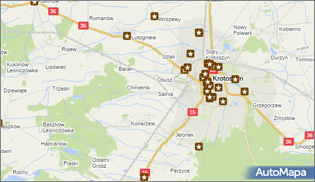 mapa Salnia, Salnia na mapie Targeo