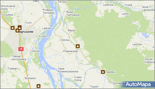 mapa Samogoszcz gmina Maciejowice, Samogoszcz gmina Maciejowice na mapie Targeo