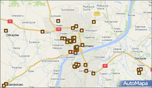 mapa Sandomierza, Sandomierz na mapie Targeo
