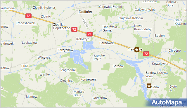 mapa Sarnów PGR, Sarnów PGR na mapie Targeo
