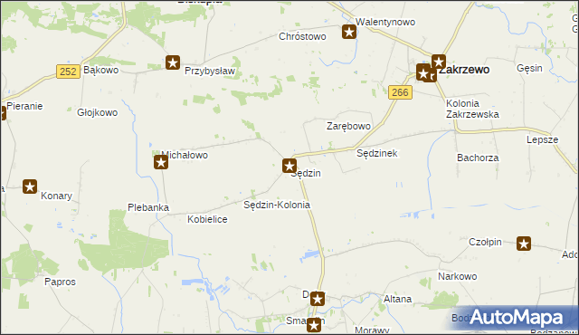 mapa Sędzin, Sędzin na mapie Targeo