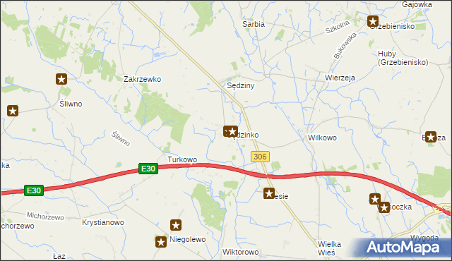 mapa Sędzinko, Sędzinko na mapie Targeo