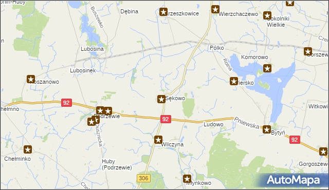 mapa Sękowo gmina Duszniki, Sękowo gmina Duszniki na mapie Targeo