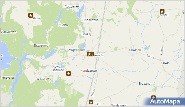 mapa Serock gmina Pruszcz, Serock gmina Pruszcz na mapie Targeo