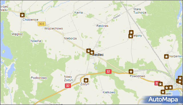 mapa Siedlec powiat wolsztyński, Siedlec powiat wolsztyński na mapie Targeo