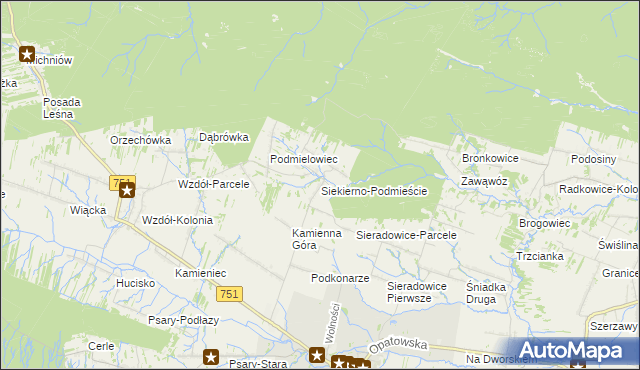 mapa Siekierno-Podmieście, Siekierno-Podmieście na mapie Targeo