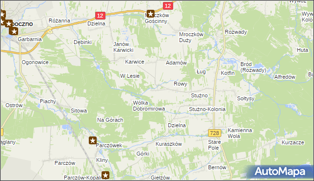 mapa Sielec gmina Opoczno, Sielec gmina Opoczno na mapie Targeo