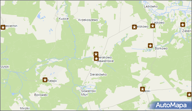 mapa Sierakowo Sławieńskie, Sierakowo Sławieńskie na mapie Targeo