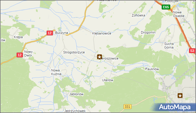 mapa Sieroszowice, Sieroszowice na mapie Targeo