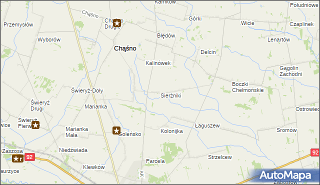 mapa Sierżniki, Sierżniki na mapie Targeo