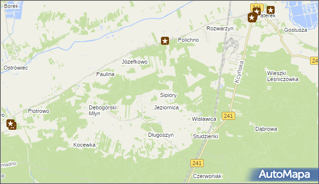 mapa Sipiory, Sipiory na mapie Targeo