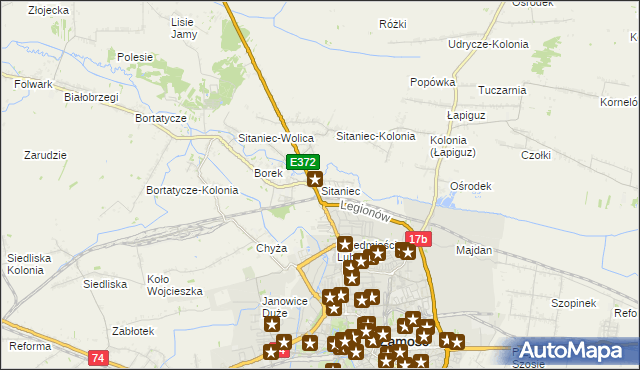 mapa Sitaniec, Sitaniec na mapie Targeo