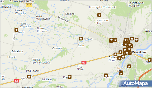 mapa Sitno gmina Wyszków, Sitno gmina Wyszków na mapie Targeo
