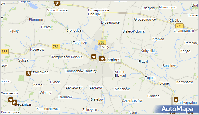 mapa Skalbmierz, Skalbmierz na mapie Targeo