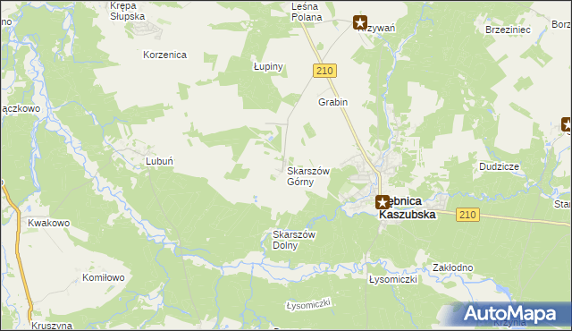 mapa Skarszów Górny, Skarszów Górny na mapie Targeo