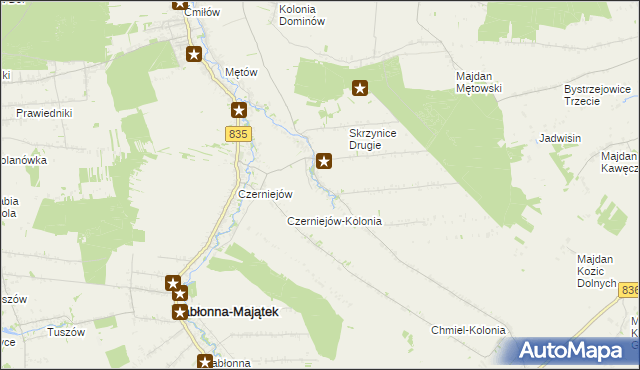 mapa Skrzynice Pierwsze, Skrzynice Pierwsze na mapie Targeo