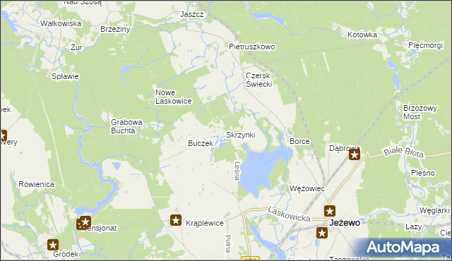 mapa Skrzynki gmina Jeżewo, Skrzynki gmina Jeżewo na mapie Targeo