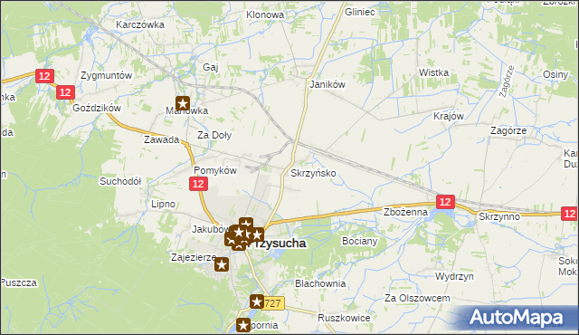 mapa Skrzyńsko, Skrzyńsko na mapie Targeo