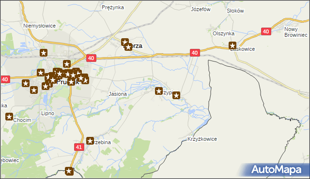 mapa Skrzypiec gmina Lubrza, Skrzypiec gmina Lubrza na mapie Targeo