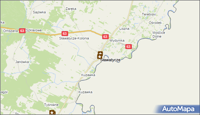 mapa Sławatycze, Sławatycze na mapie Targeo