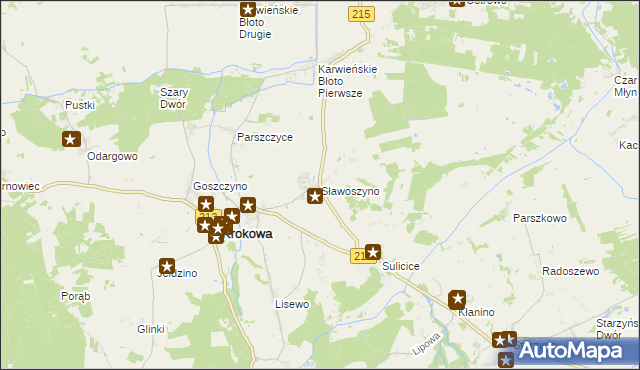 mapa Sławoszyno, Sławoszyno na mapie Targeo