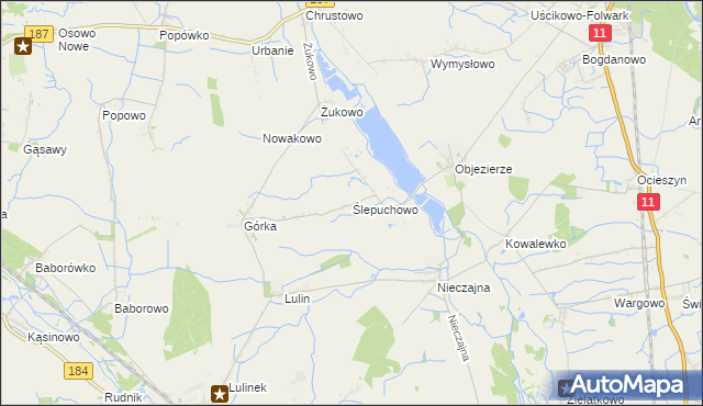 mapa Ślepuchowo, Ślepuchowo na mapie Targeo