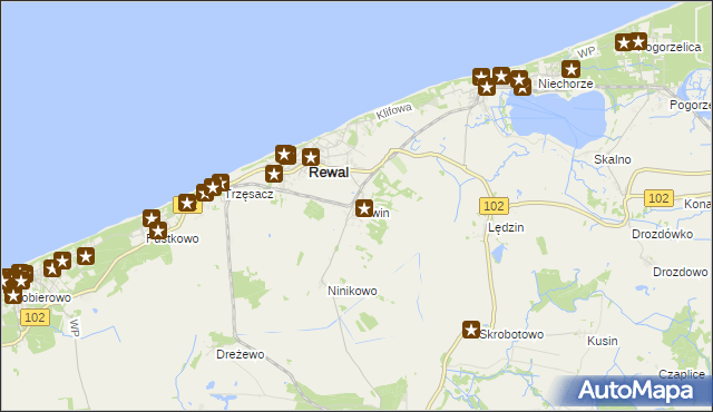 mapa Śliwin, Śliwin na mapie Targeo