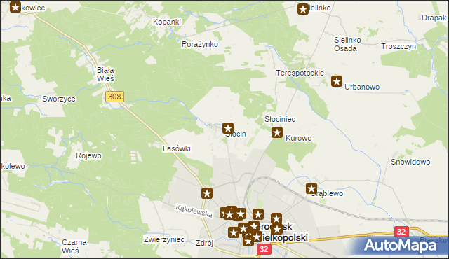 mapa Słocin, Słocin na mapie Targeo