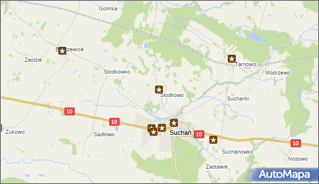 mapa Słodkowo, Słodkowo na mapie Targeo