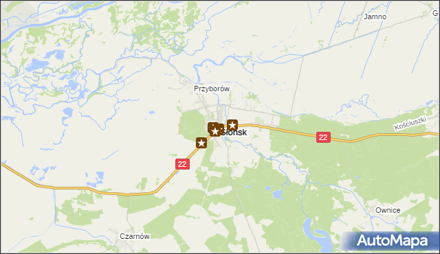 mapa Słońsk, Słońsk na mapie Targeo