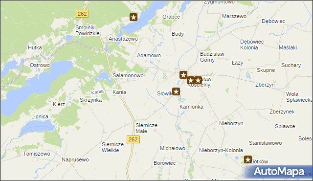 mapa Słowiki gmina Kleczew, Słowiki gmina Kleczew na mapie Targeo