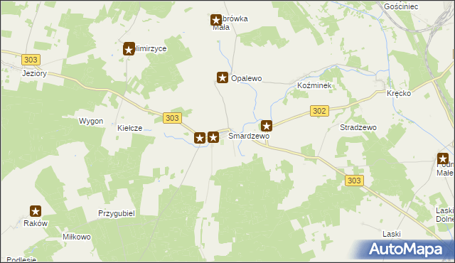 mapa Smardzewo gmina Szczaniec, Smardzewo gmina Szczaniec na mapie Targeo