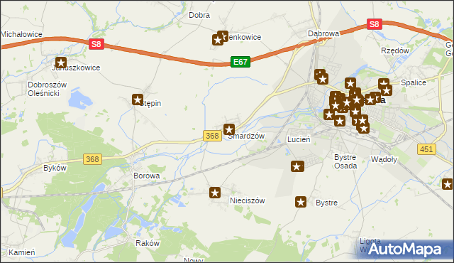 mapa Smardzów gmina Oleśnica, Smardzów gmina Oleśnica na mapie Targeo