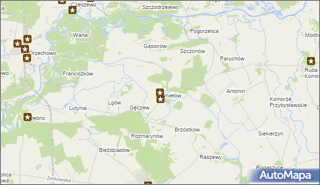 mapa Śmiełów, Śmiełów na mapie Targeo