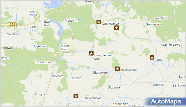 mapa Smogulecka Wieś, Smogulecka Wieś na mapie Targeo