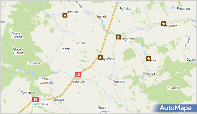 mapa Smykówko, Smykówko na mapie Targeo