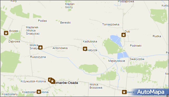 mapa Śniatycze, Śniatycze na mapie Targeo