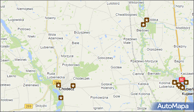 mapa Sobiczewy, Sobiczewy na mapie Targeo