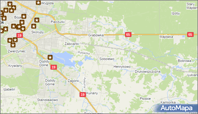 mapa Sobolewo gmina Supraśl, Sobolewo gmina Supraśl na mapie Targeo