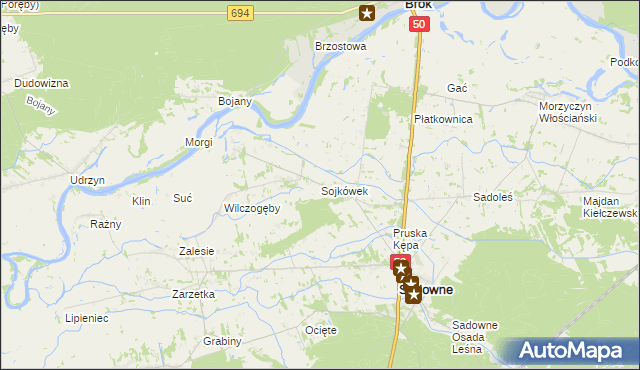 mapa Sojkówek, Sojkówek na mapie Targeo