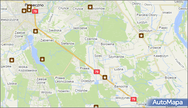 mapa Solec gmina Góra Kalwaria, Solec gmina Góra Kalwaria na mapie Targeo
