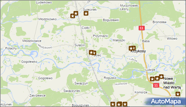 mapa Solec gmina Krzykosy, Solec gmina Krzykosy na mapie Targeo