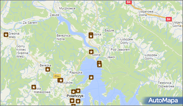 mapa Solina, Solina na mapie Targeo