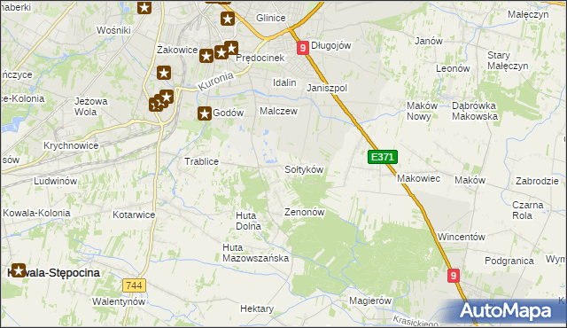 mapa Sołtyków gmina Skaryszew, Sołtyków gmina Skaryszew na mapie Targeo